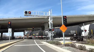 UP 9923 Rocklin Rocket - Ramona Ave. Railroad Crossing Closed - Sacramento, CA (Update)