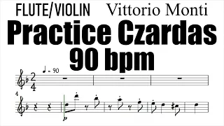 Czardas Allegro Part 90 bpm Flute Violin Sheet Music Backing Track Play Along Partitura