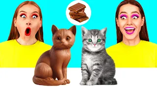 Skutečné Jídlo vs Čokoládové Jídlo Výzva | Zábavné Okamžiky 4Teen Challenge