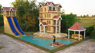 Build Water Slide into Underground Swimming Pool,groundwater Well,5-story Villa House ,Dining  Place