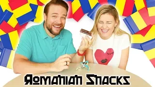 WE TRY ROMANIAN SNACKS + CANDY 🇹🇫  Taste Test