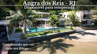 "Descubra o Paraíso em Angra dos Reis: Uma  Mansão pe na areia e desfrute de Dias Inesquecíveis.