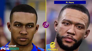 PES 2021 vs eFootball 2022 - FC Barcelona Player Faces Comparison