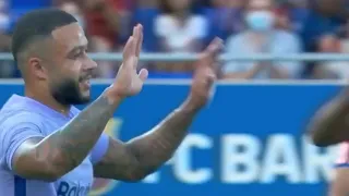 Memphis Depay goal vs Girona | Memphis Depay first goal for Barcelona |Memphis Depay Barcelona Debut