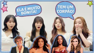 GRUPO DE KPOP REAGE A CELEBRIDADES DO BRASIL (COM FLORIA)