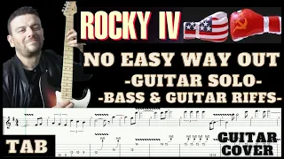 Rocky 4 No Easy Way Out Guitar Cover | Guitar Tab | Solo | Guitar Bass Riff | Tutorial | Lesson