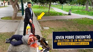 Joven encontró billetera de Millonario que le cambió la vida | Joven pobre encontró la billetera