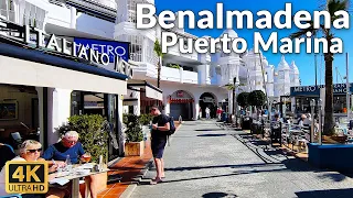 Walking Tour of Benalmádena Puerto Marina in February 2023 (4K Ultra HD, 60fps)