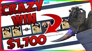 CRAZY $1.700 JACKPOT WIN (CSGO) !!