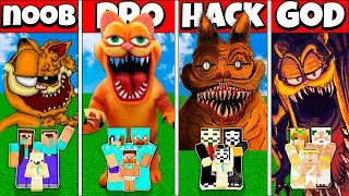 Minecraft Battle: FAMILY GOREFIELD SCP HOUSE BUILD CHALLENGE NOOB vs PRO vs HACKER vs GOD Animation