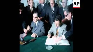 UPITN 4 2 75 GROMYKO AND KHADDAM SIGN AGREEMENT IN DAMASCUS