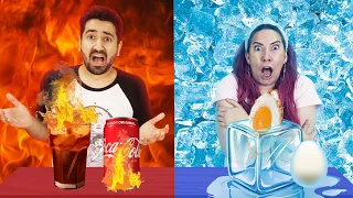 OVO FRITO CONGELADO E BEBIDA QUENTE no QUENTE ou FRIO | Gabriel e Shirley 2.0