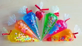 Making Slime Piping Bags - Satisfying Crunchy Slime #76