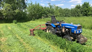 Дощів нема. Валимо люцерну на сіно тракторцем і роторною косаркою