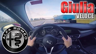 2017 Alfa Romeo Giulia Veloce Q4 (280Hp) POV- Fast driving on Autobahn✔