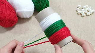 Easy Christmas Decoration Ideas with Woolen yarn - Christmas Tree Ornament Making - DIY Creative art