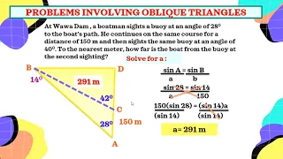 PART 2 WEEK 8 PROBLEMS INVOLVING OBLIQUE TRIANGLES ASSIMILATION