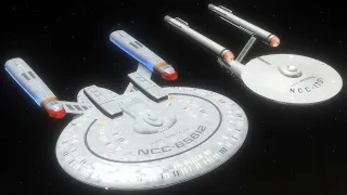 USS Santa Fe v TOS Enterprise Size Comparison