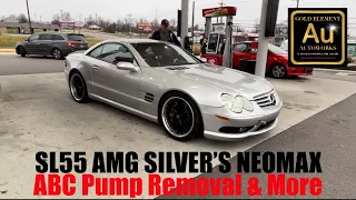 🔥 SL55 AMG Silver’s Neomax Coilover Conversion 🔥 How To Remove ABC Pump & Adjust Pre Installation