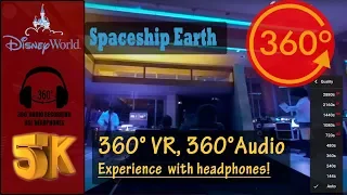 [5K 360°, 360° Audio] Spaceship Earth Full On-Ride POV, Best Version - Epcot, Disney World