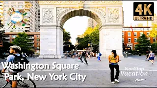 Washington Square Park - Washington Square Arch NEW YORK CITY | Travel Walk Tour [4K]