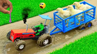 diy mini Tractor baby chicks Rescue and feed processing machinery science project @sanocreator