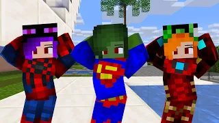 MONSTER SCHOOL : CHICKEN WING MEME SUPER HERO MONSTER GIRLS - MINECRAFT ANIMATION