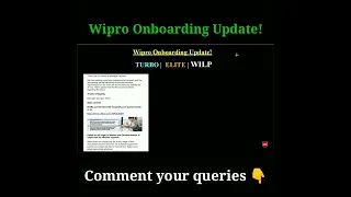 Wipro onboarding update | Turbo, Elite, Wilp | Wipro onboarding process | #wiproonboarding #wipro