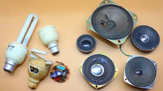 Awesome uses of old speaker and old cfl bulbs