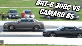 Chrysler 300c SRT 8 vs Chevy Camaro SS  - Drag Race
