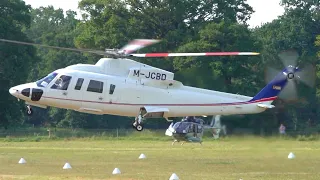 Sikorsky S-76C++ | JC Bamford M-JCBD | Landing at Busy Royal Ascot Heliport | Helicopter