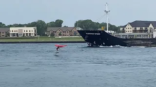 Downwind SUP foil & Wing Foil.  St. Clair River. Great Lakes