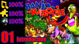 Banjo Kazooie HD 100% Walkthrough Part 1 - Intro - Spiral Mountain