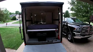Cargo Trailer to Toy Hauler Conversion - My version of a Bed. Full Queen