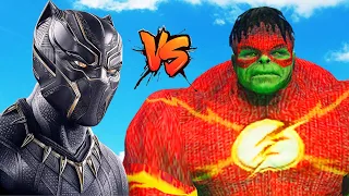Flash Hulk VS Black Panther Epic Battle | GTA V | Redux Mango