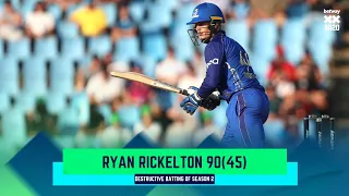Ryan Rickelton v Pretoria Capitals | Destructive Batting of Season 2 | Betway SA20