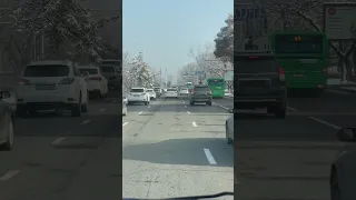 Almaty. Winter. The roads. Алматы. Проспект Абая - Желтоксан.