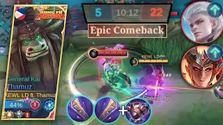 HOW TO COMEBACK AGAINST SUPER STRONG META HEROES? | THAMUZ VS BUFFED ALUCARD AND LEOMORD - MLBB