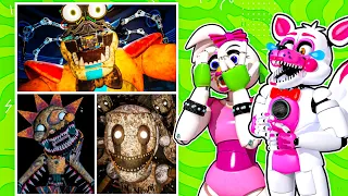 All FNAF JUMPSCARES with Funtime Foxy and Glamrock Chica