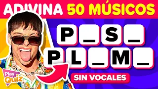 Adivina el Músico Sin Vocales 👨‍🎤🎙️🤔 Nivel fácil | Play Quiz de Música - ¿Quién es el Cantante?