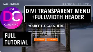 Divi Transparent Header Menu - 2021