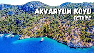 Gökyüzünden Fethiye Akvaryum Koyu - Fethiye Koyları Dron Çekimi - Fethiye Turkey