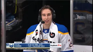 Intermission interview with Dylan Cozens after scoring his first NHL goal. #LetsGoBuffalo #ALLCAPS