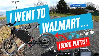 First Ebike Vlog:  Surviving Walmart on My 15000 Watt Bomber E Bike