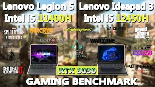 Lenovo Legion 5 vs Lenovo IdeaPad 3 Gaming Benchmark Test | #intel i5 12450h vs 11400h | #lenovo