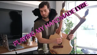 Ancient magic tune on a Lyre to summon a cat