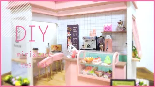 tea lab miniature DIY pink cafe 　 4K