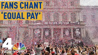 USWNT Fans Chant 'Equal Pay' At US Soccer Federation President at World Cup Ceremony | NBC New York