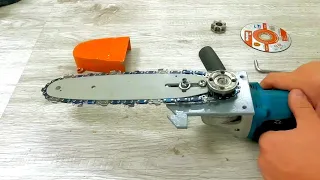 DIY Amazing Angle Grinder Chainsaw Attachment for Workshop