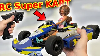 Barbie drives RC Gokart with REAL Engine